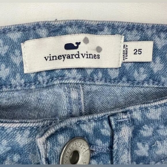 NWT VINEYARD VINES Candiani Denim Jamie High Rise Skinny Block Print Jeans Sz 25 - Picture 4 of 12
